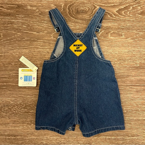 SOLD NWT Vintage Disney Babies Denim Overalls, Construction Mickey, Size 18M - Picture 5 of 10